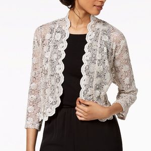 R & M Richards Scalloped Sequin Lace Bolero